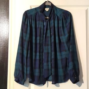 JCrew Tartan Button Down with Necktie